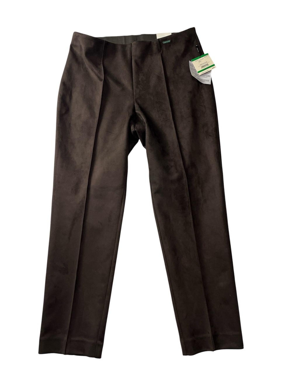 Anne Klein Chocolate Brown Straight Leg Ankle Pants NWT Size Large Office Career